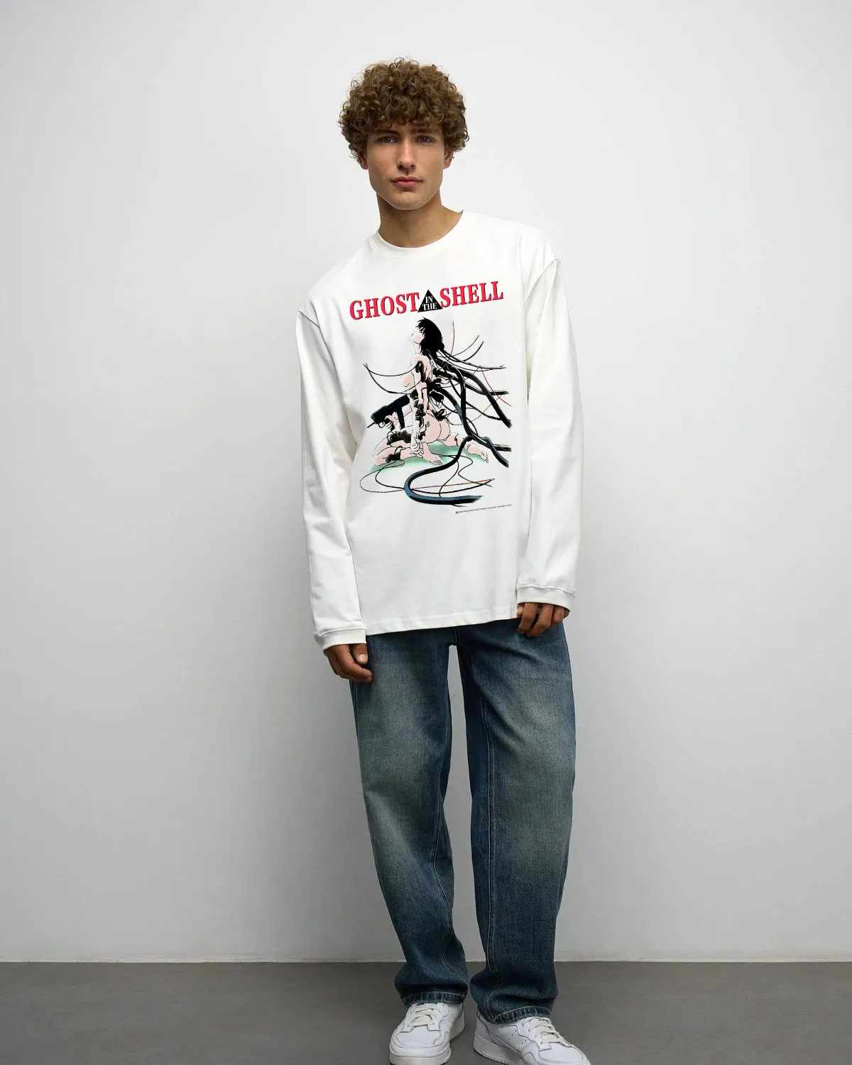 #SA75 SAINT pure cotton long-sleeved T P156 Color: White Size: S-XL